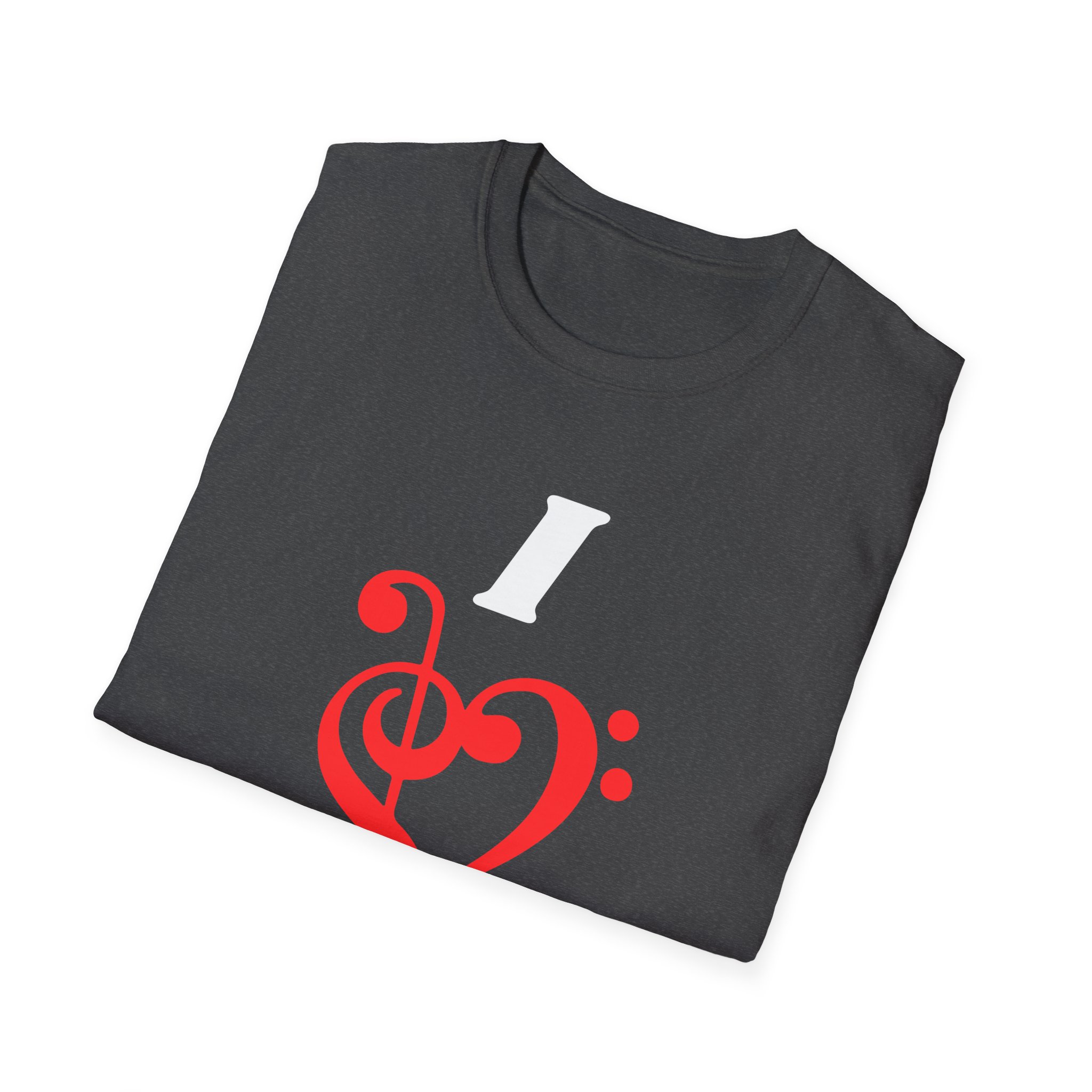 "I ❤️ Jazz" T-shirt with Treble/Bass Clef "Heart" - Image 16