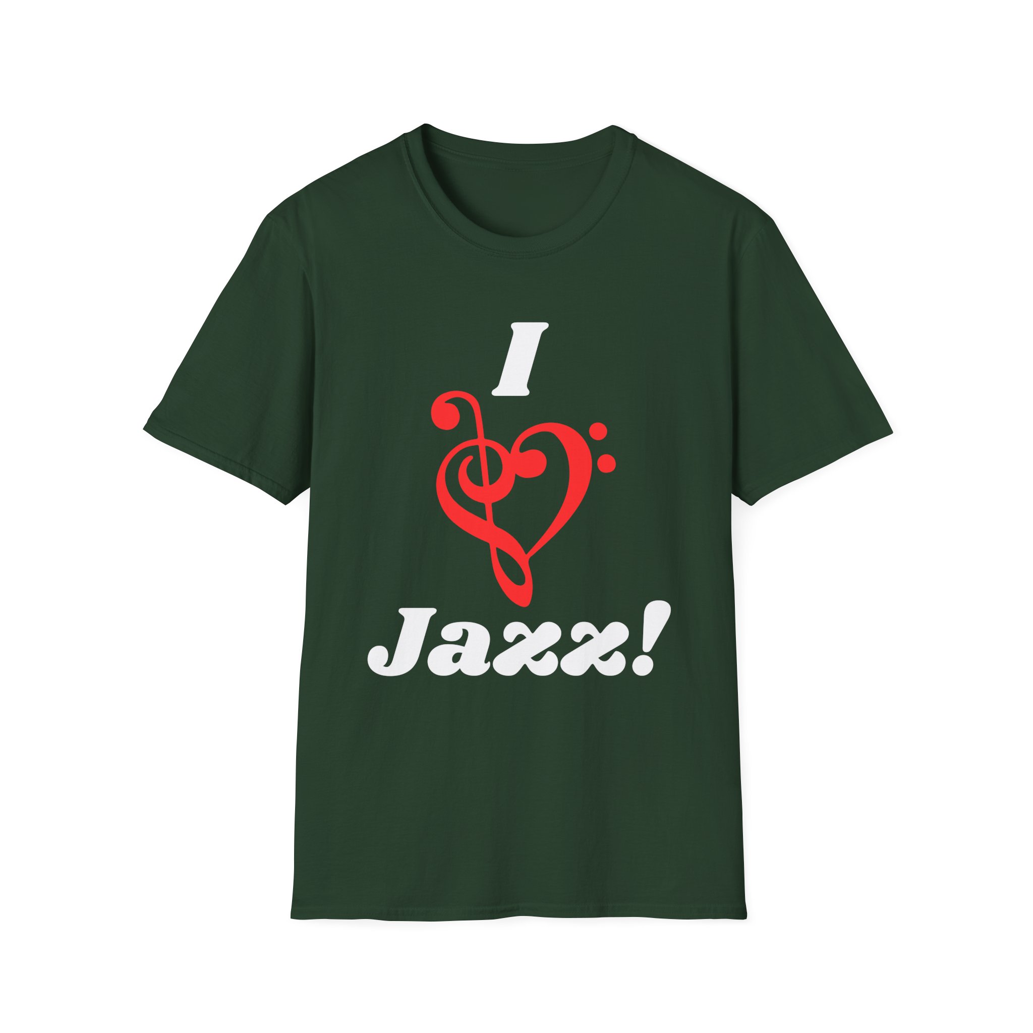 "I ❤️ Jazz" T-shirt with Treble/Bass Clef "Heart" - Image 9