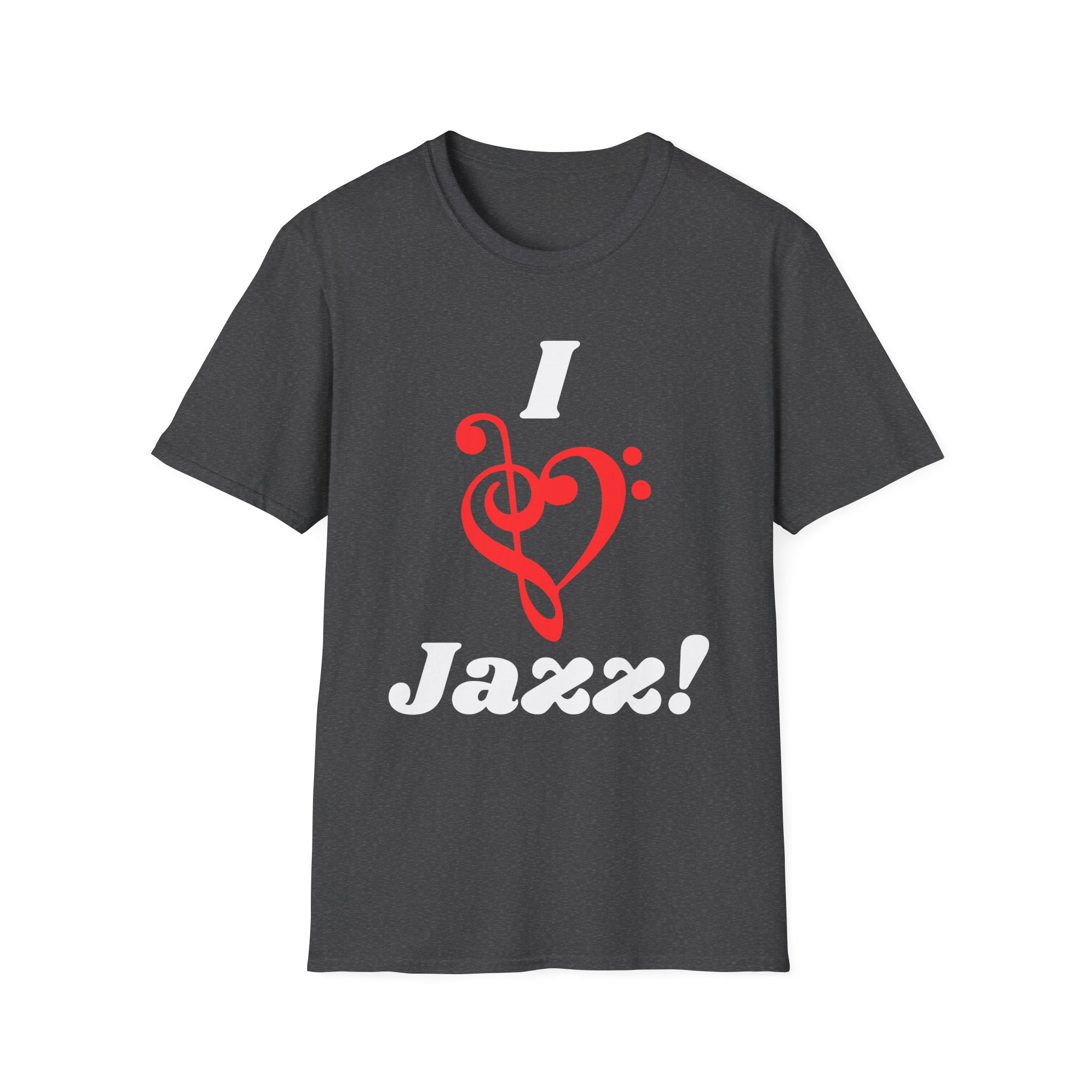 "I ❤️ Jazz" T-shirt with Treble/Bass Clef "Heart" - Image 13