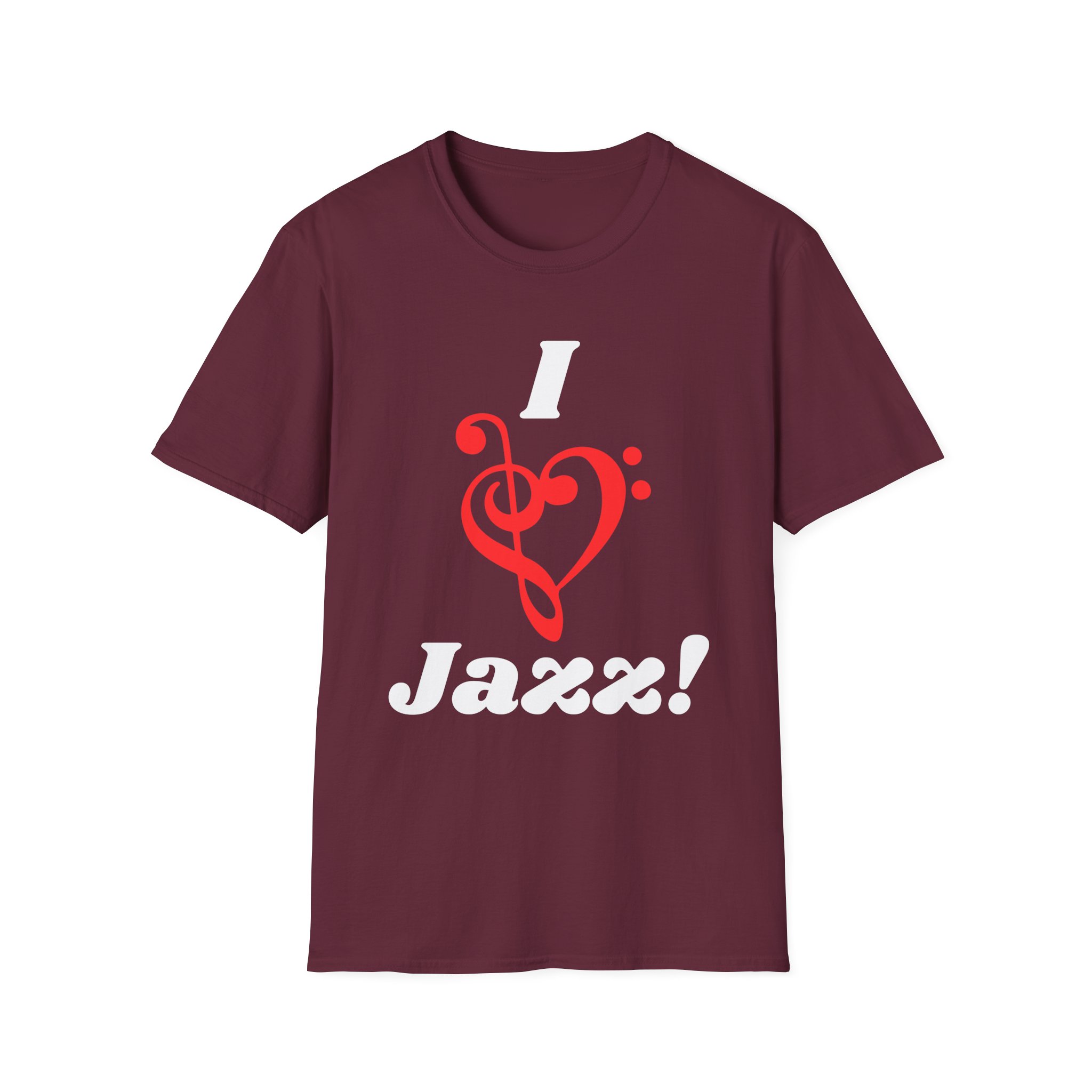 "I ❤️ Jazz" T-shirt with Treble/Bass Clef "Heart" - Image 5